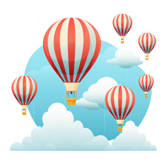 Fototapeta premium Cluster of hot air balloon Clipart Illustration
