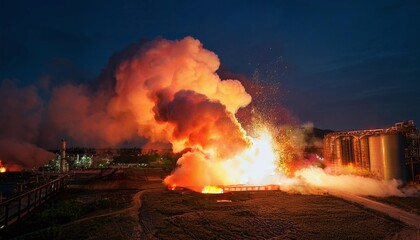 Massive Explosion in Oil Storage Facility