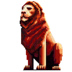 Abstract illustration with red lion on  background.