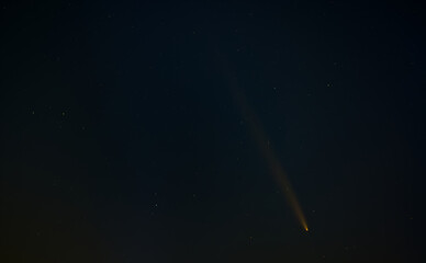 Comet Tsuchinshan ATLAS C 2023 A3 in the  the evening sky, photo taken on October 16.