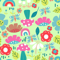 colorful children's background flowers delicate pastel colors