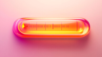 Abstract Glass Thermometer with Colorful Liquid and Scale