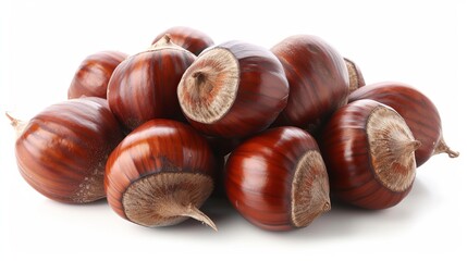 chestnuts on a white background.
