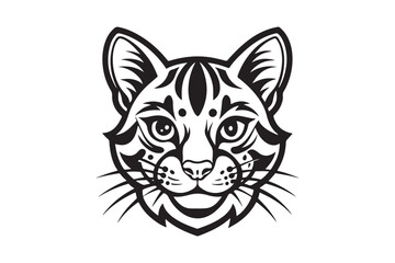 Ocelot Head silhouette vector illustration, Ocelot Head silhouette Vector