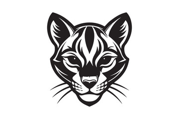 Ocelot Head silhouette vector illustration, Ocelot Head silhouette Vector