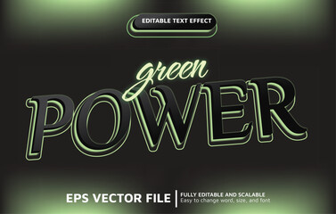 Editable Text Effect with Green and Black Style