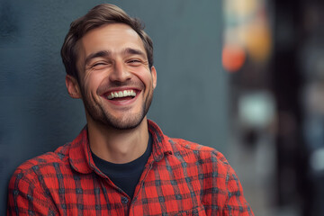Obraz premium Happy laughing man