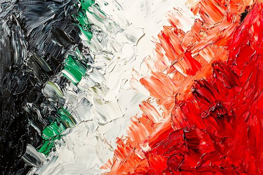 abstract palestine flag oil painting