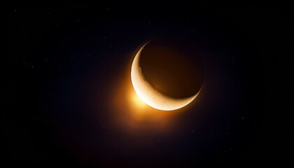 Obraz premium A night sky adorned with a lovely moon. 