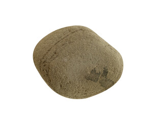 Fototapeta na wymiar Stone Rock isolated,Element for Zen,Spa,Cosmetic Advertising,Grey Sea pebble with texture surface in nature circle,Top view Rock sea by beach with clipping path,Single Cobblestone