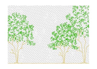 2D Trees Front View CAD Illustration for Architecture Landscape Design Projects: A Versatile Resource for Background Use, Offering Detailed Visuals to Enhance Landscape Planning and Presentations