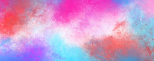 Abstract painting of blue, pink, and purple. Watercolor cloudy Color Multicolor abstract blurred watercolor grunge texture background. polished and empty smooth Hand painted watercolor vector art.	