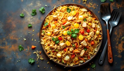 Chicken Kottu Roti with Vegetables and Eggs [Sri Lankan Cuisine]