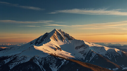 Fototapeta premium Frost-Covered Mountain at Dawn