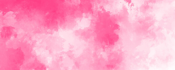 Soft Pink watercolor texture on white background, design soft Pink, pastel watercolor background. Grunge and textured banner with free copy space. Ink splash, reddish shadows. Fantasy light red, pink.