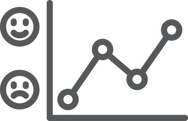 Mood chart line icon. Satisfaction emotion measurement