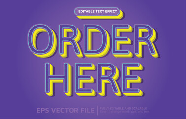 Editable Text Effect with Yellow to Purple Style