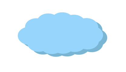 the cloud is blue with a large shadow on a white background,