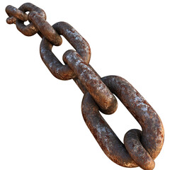 Fototapeta premium A Detailed Image of a Broken Chain Link Representing Weakness and Vulnerability in Connections and Relationships for Various Design Applications