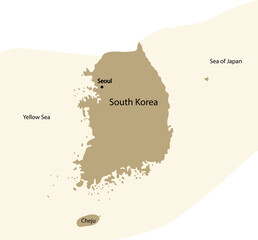Map of South Korea.