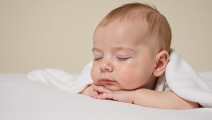 Adorable sleeping baby angel digital art illustration