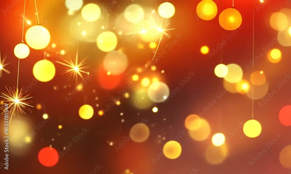 Wall mural abstract background with twinkling stars and bokeh lights.