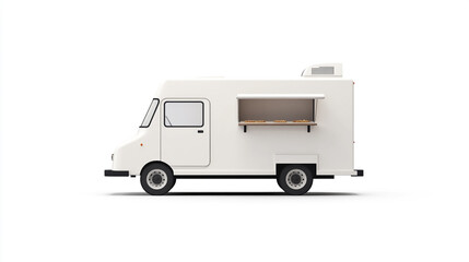 Naklejka premium A modern food truck ready to serve delicious meals on a sunny day