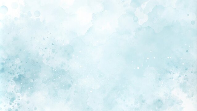 Abstract blue winter watercolor background. Sky pattern with snow. Light blue water color paper texture background. Blue watercolor vector background. Beautiful grunge blue background with space. - Powered by Adobe
