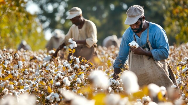 Field workers or slaves in the past who picked cotton in the field