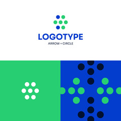 Logo Future Tech Blue Green Circle Arrow Forward Company Template