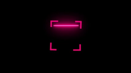 Animation of neon pink qr code scanner and light trails against blue background. .computing and data processing concept digitally generated. - Powered by Adobe