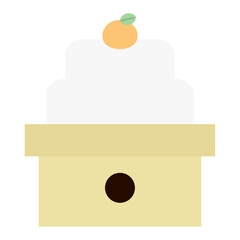 みかんが乗っている鏡餅のイラスト