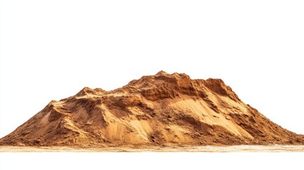 Pile desert sand dune at construction site isolate