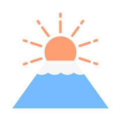 富士山と初日の出のイラスト