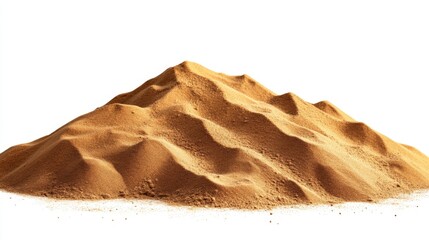 Pile desert sand dune at construction site isolate