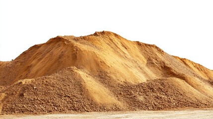 Pile desert sand dune at construction site isolate