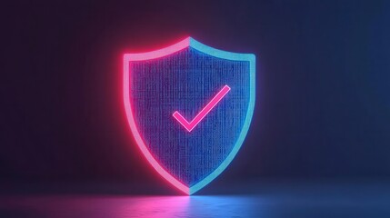 Digital shield with consent request pop-up, privacy icons floating, cyber security theme, 3D illustration