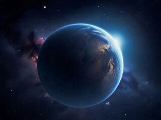 Obraz premium A planet in deep space, the universe, space travel