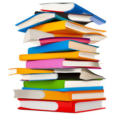 Colorful stack of books, perfect for educational or reading themes.