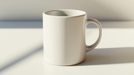 Obraz premium A white coffee cup sits on a table