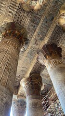 Khnum Temple Columns and Hieroglyphic Carvings – Esna, Luxor, Egypt | Ancient Egyptian Architecture