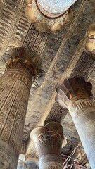 Khnum Temple Columns and Hieroglyphic Carvings – Esna, Luxor, Egypt | Ancient Egyptian Architecture