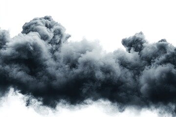 Dense black smoke cloud formation
