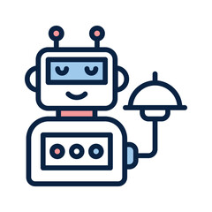 Grab this amazing ico of robot waiter in modern style