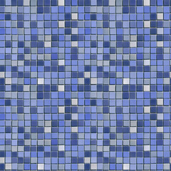 Intricate Blue Mosaic Pattern With Symmetrical Geometric Design