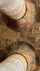 Khnum Temple Columns and Hieroglyphic Carvings – Esna, Luxor, Egypt | Ancient Egyptian Architecture