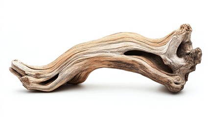 Fototapeta premium Piece of driftwood isolated on white background