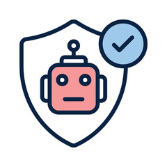 An amazing icon of robot security in modern style
