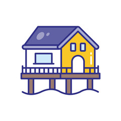 Bungalow vector icon stock illustration