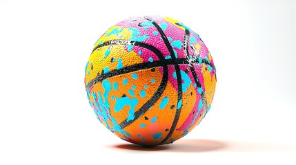 Fototapeta premium Basketball Ball Isolated On A White Background, High Quality Background